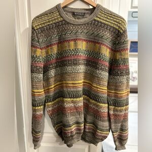 Sol Alpaca Multicolor Striped Crewneck Sweater